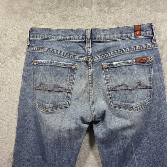 7 For All Mankind Jeans Womens 27 Light Wash Boy Cut Made in USA U144055U-055U - Picture 4 of 13